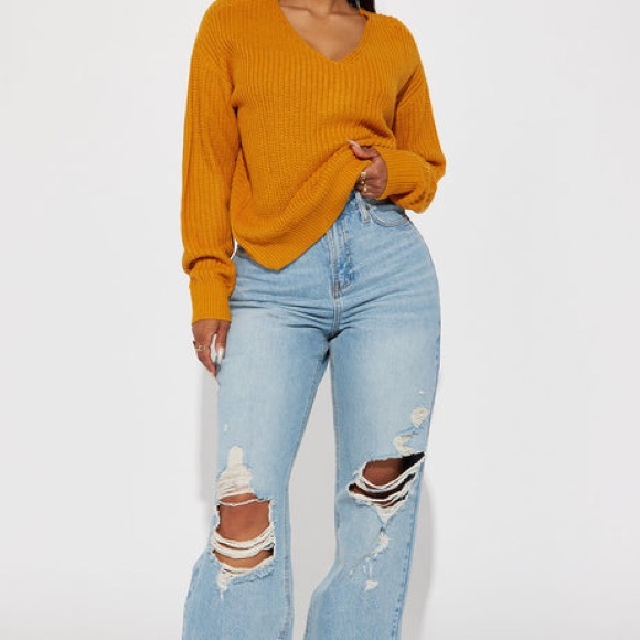 Fashion Nova Gold Knit Sweater Top - Picture 4 of 7